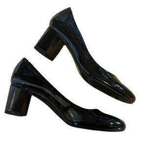 CL by Laundry Black Patent Block Heels